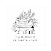 From the Library of Custom Quote Books and Flower Gummistempel (Prägung)