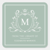 From The Library Of Monogram Bookplate Sticker (Vorderseite)