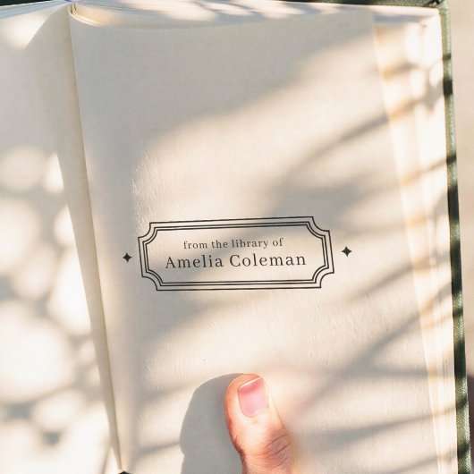 From the Library of Retro Frame Diamonds Book Gummistempel