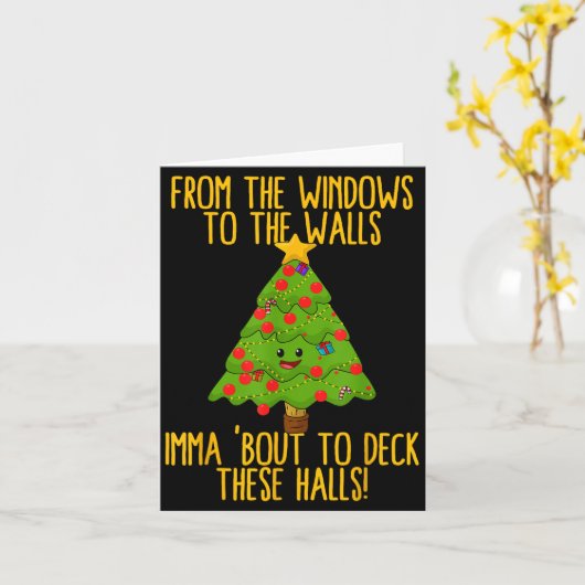 From The Window To The Wall Christmas Tree Em Xmas Karte (Gelbe Blume)