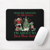 From The Windows To Deck These Halls Raccoon Xmas Mousepad (Mit Mouse)