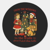 From The Windows To The Walls Christmas Fun  Runder Aufkleber (Vorderseite)