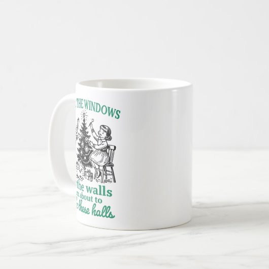 From The Windows To The Walls Funny Christmas Tree Kaffeetasse (Vorderseite Links)