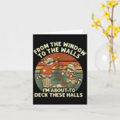 From The Windows To The Walls Funny Retro Raccoon  Karte (Gelbe Blume)