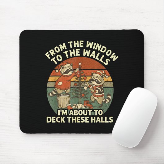 From The Windows To The Walls Funny Retro Raccoon Mousepad (Mit Mouse)