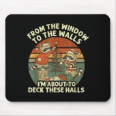 From The Windows To The Walls Funny Retro Raccoon Mousepad (Vorne)