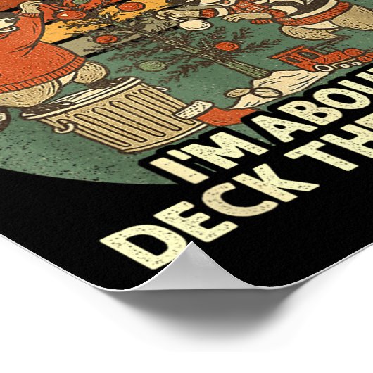 From The Windows To The Walls Funny Retro Raccoon  Poster (Ecke)