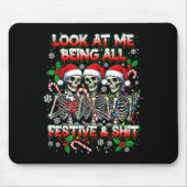 From The Windows To Walls Deck These Halls Raccoon Mousepad (Vorne)