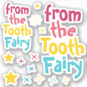 "From Tooth Fairy" Stars & Sparkle Stickers Aufkleber (Vorderseite)