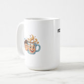 From Zzz to Zoom" T-Shirt - Coffee Mug Face Kaffeetasse (Vorderseite Links)