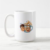 From Zzz to Zoom" T-Shirt - Coffee Mug Face Kaffeetasse (Links)