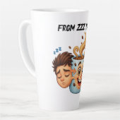 From Zzz to Zoom" T-Shirt - Coffee Mug Face Milchtasse (Linke Ecke)