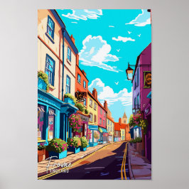 Frome England Art Vintage Travel Illustration Poster