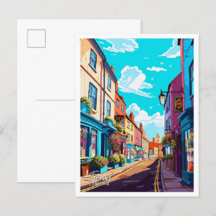 Frome England Kunst Vintage Reise Illustration Postkarte