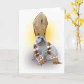 Fromme Bulldogge Karte (Gelbe Blume)