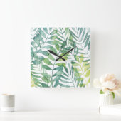 Frond Waltz - Blätter "Palm Frond" Quadratische Wanduhr (Zuhause)