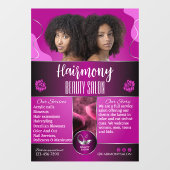 Front American Beauty Salon Fensteraufkleber (Blatt)