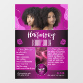 Front American Beauty Salon Fensteraufkleber (Blatt)