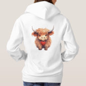 Front and Back. Cute Highland Cow. Hoodie (Rückseite)