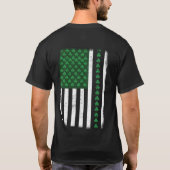 (Front and Back) US American Flag Shamrocks T-Shirt (Rückseite)