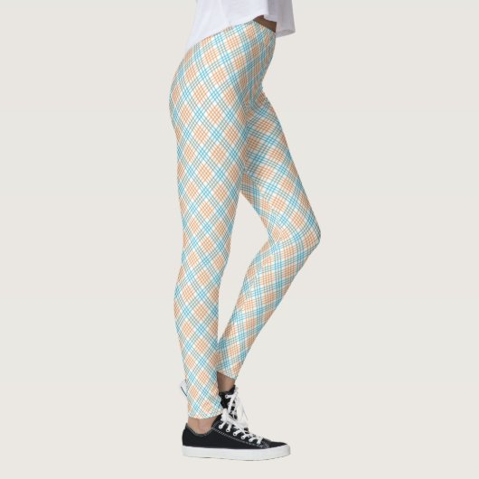 Front and back view of leggings with a blue, white (Rechts)