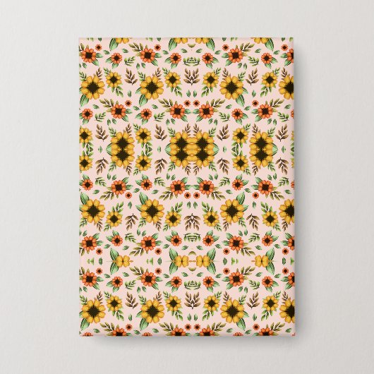 Front and back views of a floral-patterned  button (Vorderseite)