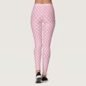 Front and back views of pink plaid leggings worn  (Rückseite)