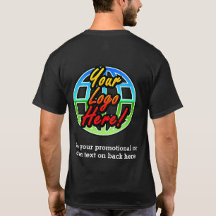 Front/Back-Business-Logo dunkle einheitliche Werbu T-Shirt