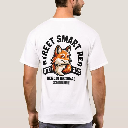 Front & Back Design: Street Smart Red Fox – Berlin T-Shirt (Rückseite)