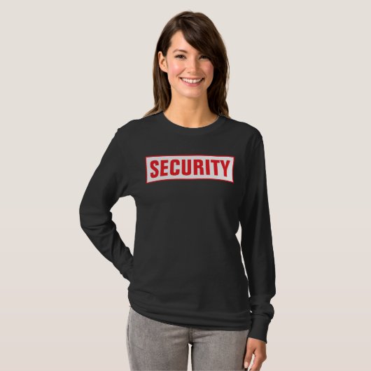 Front & Back Print Womens Long Sleeve Security T-Shirt (Vorne ganz)