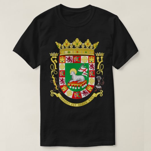 FRONT & BACK Puerto Rico Wappen Zip T-Shirt (Design vorne)