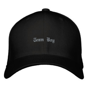 Front Back Team Boy Print Schwarze Flexfit-Wollmüt Bestickte Baseballkappe