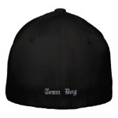 Front Back Team Boy Print Schwarze Flexfit-Wollmüt Bestickte Baseballkappe (Rückseite)