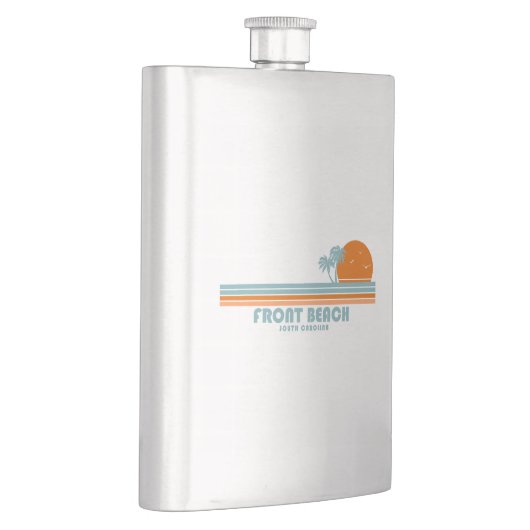 Front Beach South Carolina Sun Palm Trees Flachmann (Rechts)