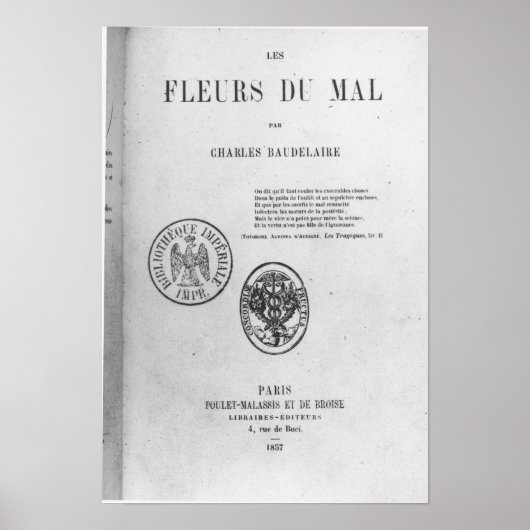 Front Cover, erste Ausgabe von 'Les Fleurs du Poster (Vorne)