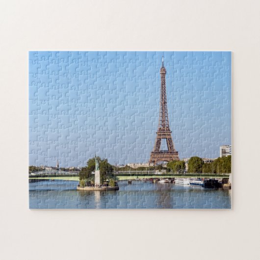 Front de Seine und Eiffelturm - Paris, Frankreich Puzzle (Horizontal)