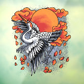 Front des japanischen Cranes Illustration Restaura Fensteraufkleber (Blatt 3)