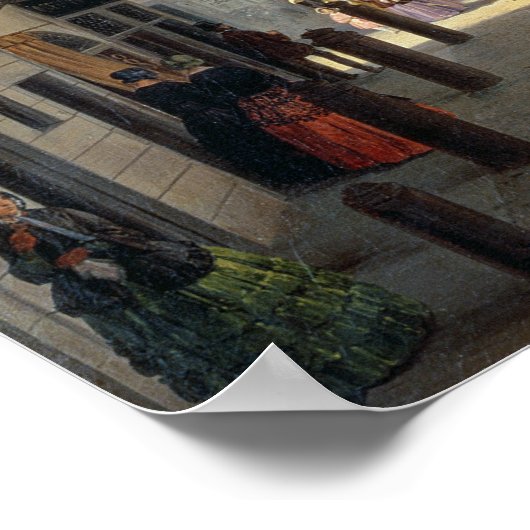 Front des Theaters La Scala, 1852 Poster (Ecke)