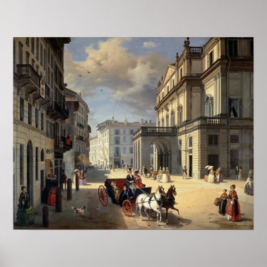 Front des Theaters La Scala, 1852 Poster (Vorne)