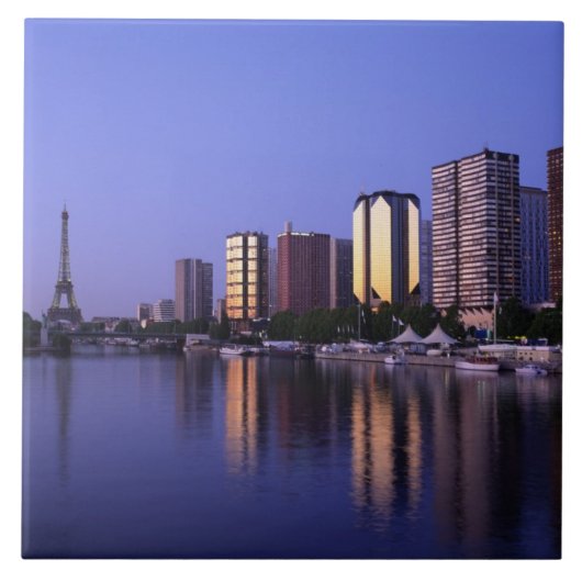 Front du Seine und Eiffel Tower, Paris, Frankreich Fliese (Vorderseite)