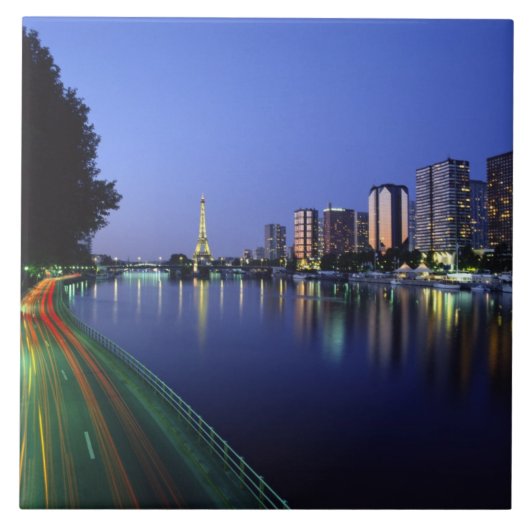 Front du Seine und Eiffelturm, Paris, Frankreich 2 Fliese (Vorderseite)