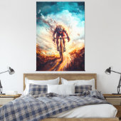 Front-Facing Cyclist - Dynamic Sports Art Cycling Leinwanddruck (Insitu (Schlafzimmer))