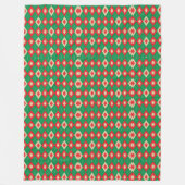 Front image shows a vibrant geometric pattern fleecedecke (Vorderseite)