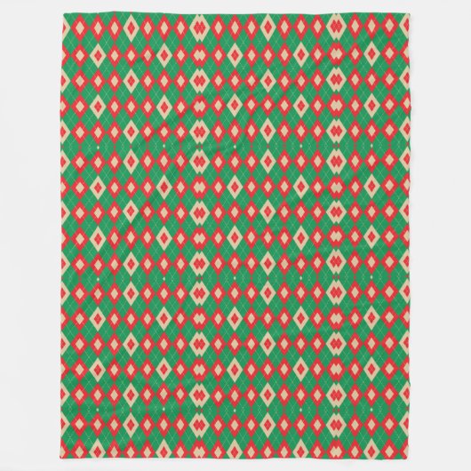 Front image shows a vibrant geometric pattern fleecedecke (Vorderseite)