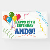 Front Lawn glücklich Geburtstag mit Balloons Banner (Horizontal)