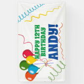 Front Lawn glücklich Geburtstag mit Balloons Banner (Vertikal)