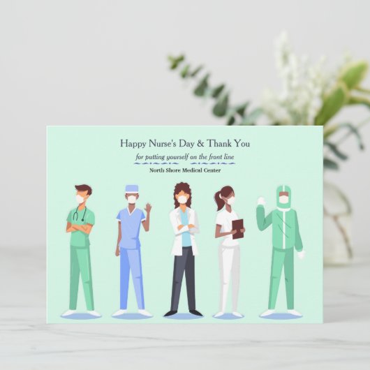 Front Line Nurses Day Danke Karte (Stehend Vorderseite)