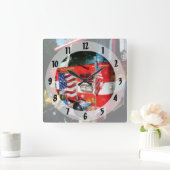 Front of Fire Engine Quadratische Wanduhr (Zuhause)