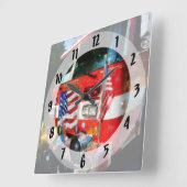 Front of Fire Engine Quadratische Wanduhr (Winkel)