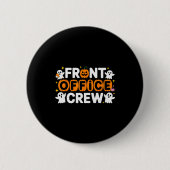 Front Office Crew Pumpkin Office Staff Soky Hallow Button (Vorderseite)